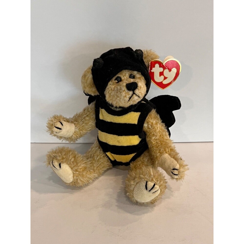 TY Beezee Attic Treasures Collectible Beanie Baby 1993 Bee Costume Bear Vintage